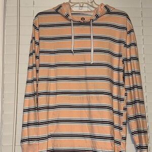 Zine Clothing Peach Striped Hoodie